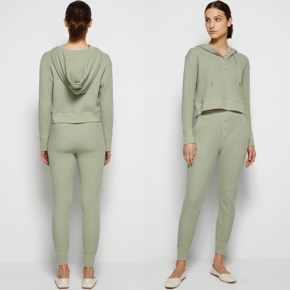 NWT JONATHAN SIMKHAI Sage‎ Waffle Knit High Rise Elastic Waist Jogger Pants S - Picture 6 of 6